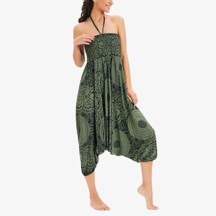 Buddha Stones 2スタイル ラウンドジオメトリック ルーズカジュアル ハーレムパンツ ジャンプスーツ レディース ヨガパンツ - image 27