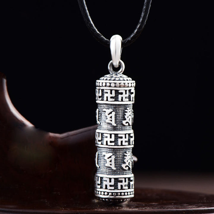 Buddha StonesチベットOm Mani Padme Hum仏卍幸運ネックレスペンダント