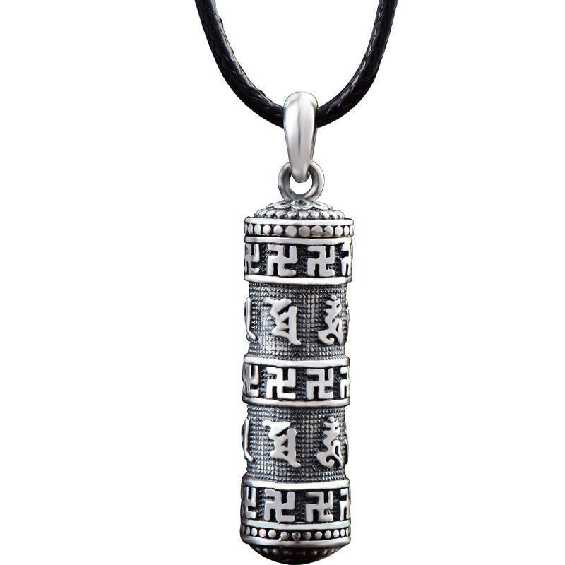 Buddha StonesチベットOm Mani Padme Hum仏卍幸運ネックレスペンダント