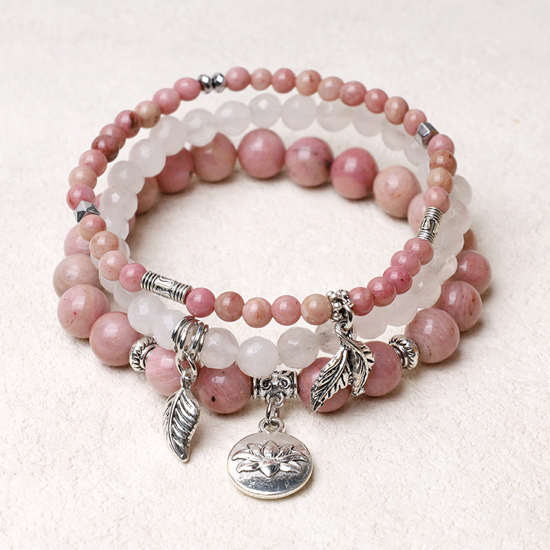 Buddha Stones3個入り 天然水晶ビーズ ヒーリングエネルギー ロータスブレスレット - image 14
