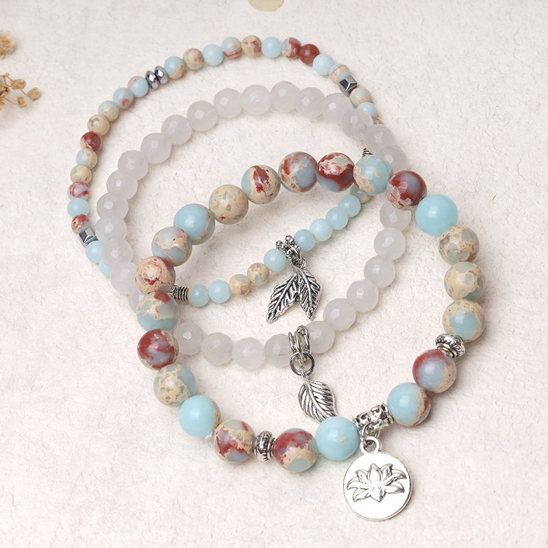 Buddha Stones3個入り 天然水晶ビーズ ヒーリングエネルギー ロータスブレスレット - image 31