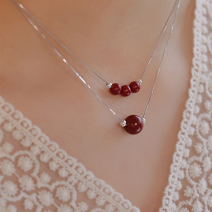 Buddha Stones925スターリングシルバー シナバービーズ 穏やかな祝福のネックレスペンダント