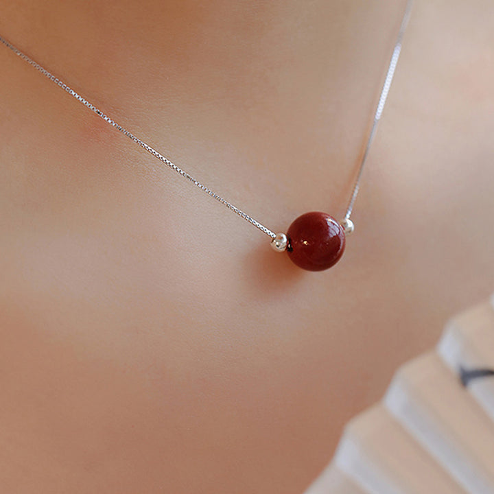 Buddha Stones925スターリングシルバー シナバービーズ 穏やかな祝福のネックレスペンダント