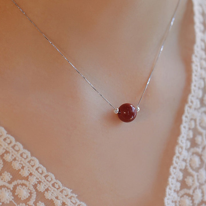 Buddha Stones925スターリングシルバー シナバービーズ 穏やかな祝福のネックレスペンダント