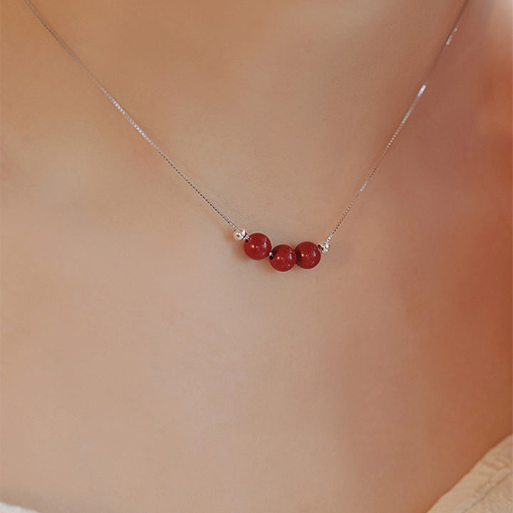 Buddha Stones925スターリングシルバー シナバービーズ 穏やかな祝福のネックレスペンダント