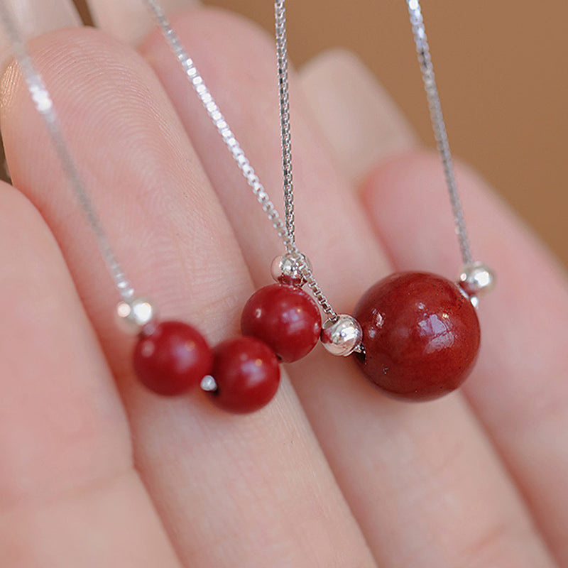 Buddha Stones925スターリングシルバー シナバービーズ 穏やかな祝福のネックレスペンダント