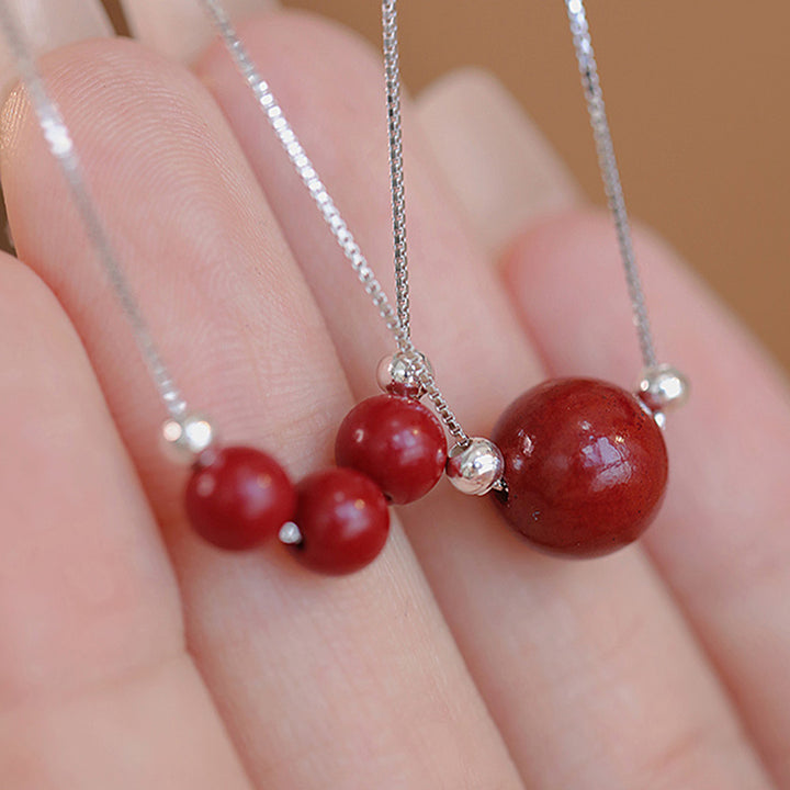 Buddha Stones925スターリングシルバー シナバービーズ 穏やかな祝福のネックレスペンダント