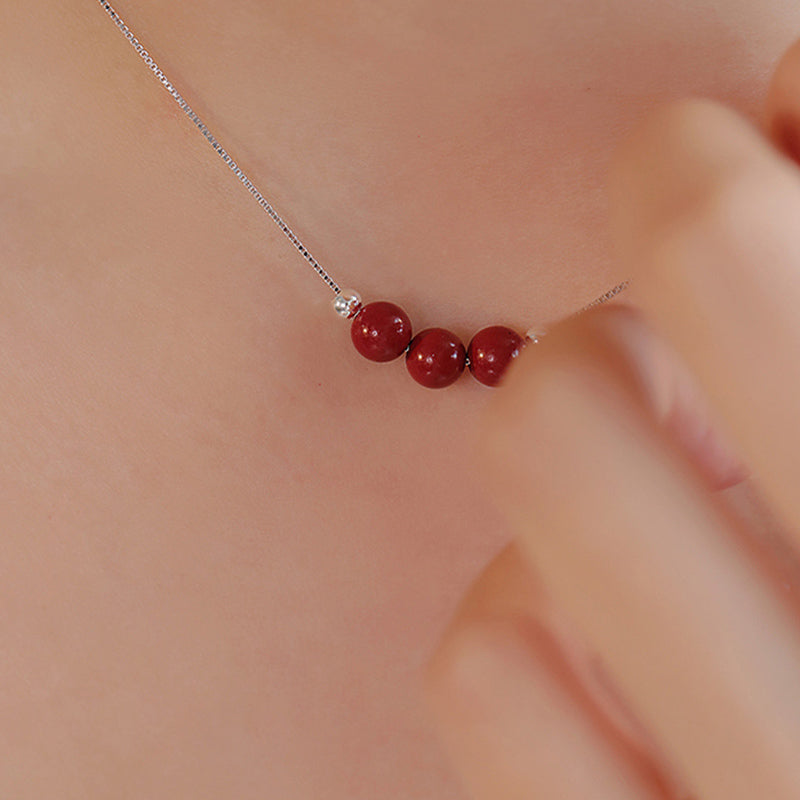Buddha Stones925スターリングシルバー シナバービーズ 穏やかな祝福のネックレスペンダント