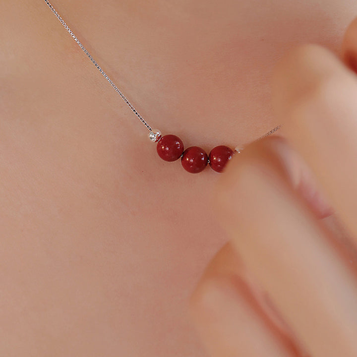 Buddha Stones925スターリングシルバー シナバービーズ 穏やかな祝福のネックレスペンダント