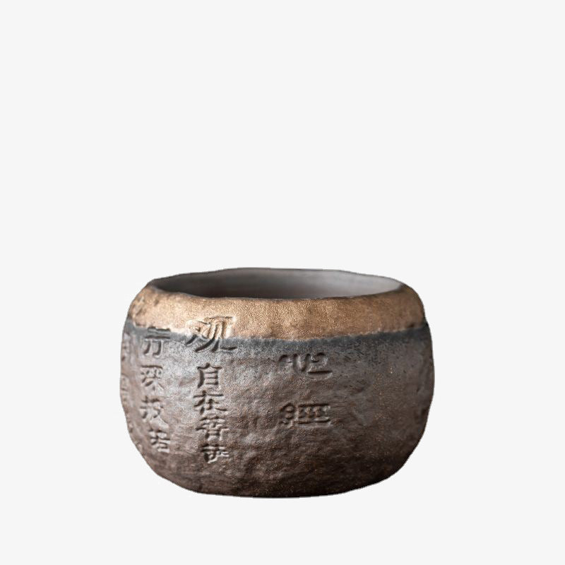 Buddha Stones般若心経彫刻入り陶器ティーカップ カンフーティーカップ 130ml
