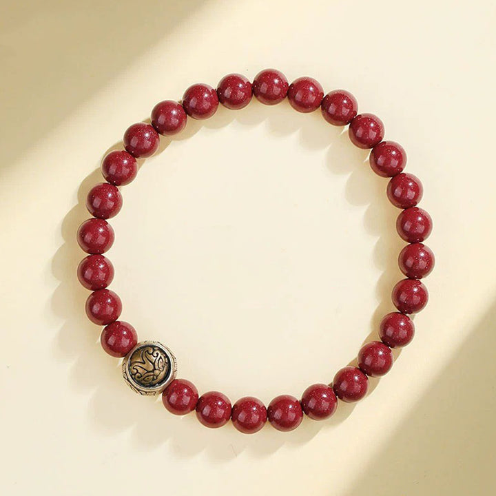 Buddha Stones925 スターリングシルバー 天然辰砂 四獣の祝福ブレスレット