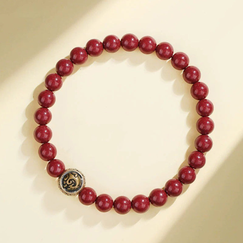 Buddha Stones925 スターリングシルバー 天然辰砂 四獣の祝福ブレスレット