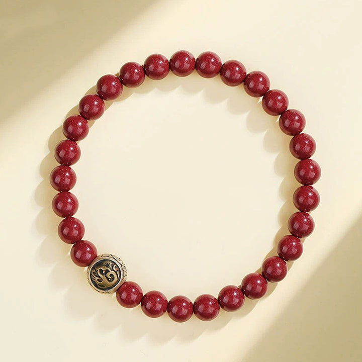 Buddha Stones925 スターリングシルバー 天然辰砂 四獣の祝福ブレスレット