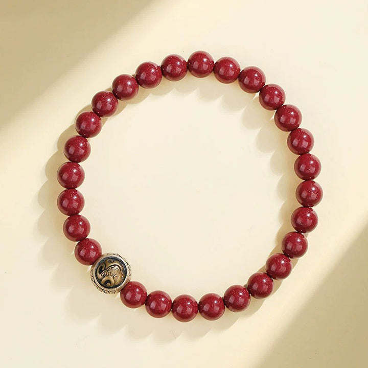 Buddha Stones925 スターリングシルバー 天然辰砂 四獣の祝福ブレスレット