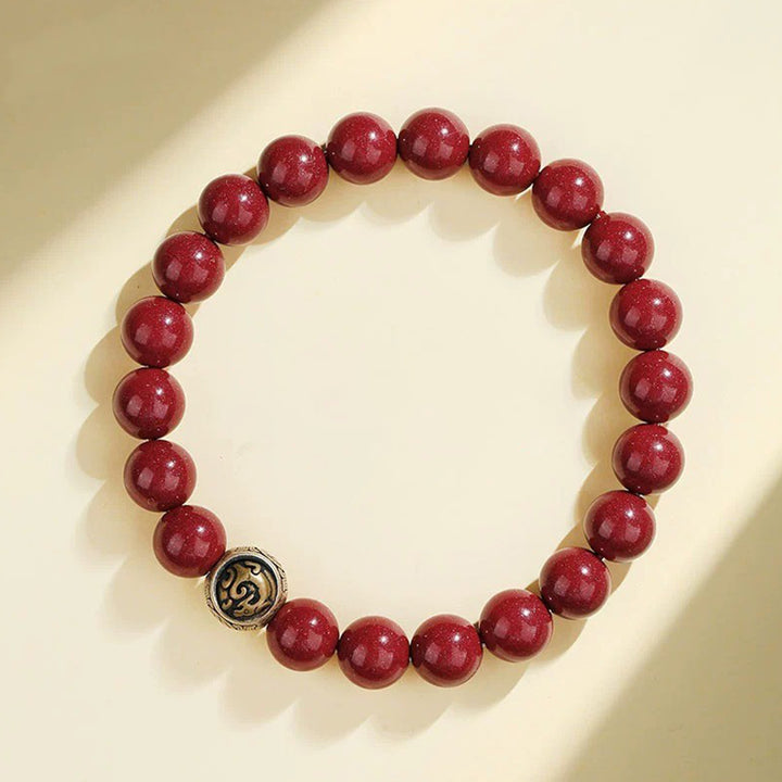 Buddha Stones925 スターリングシルバー 天然辰砂 四獣の祝福ブレスレット