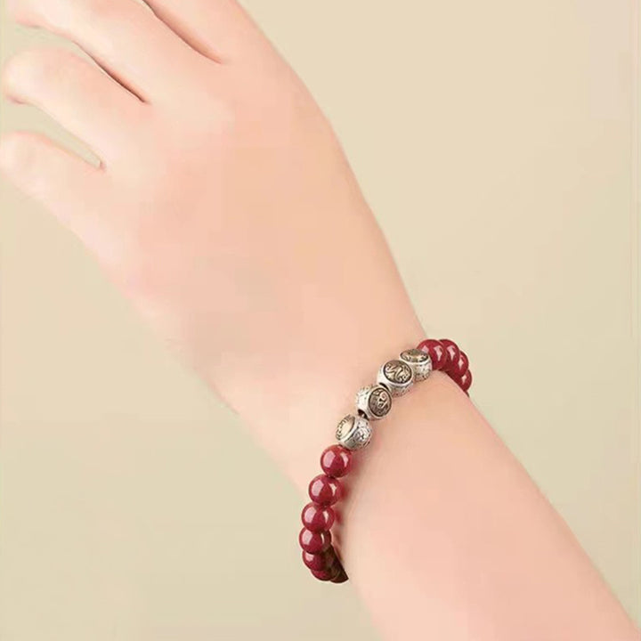 Buddha Stones925 スターリングシルバー 天然辰砂 四獣の祝福ブレスレット