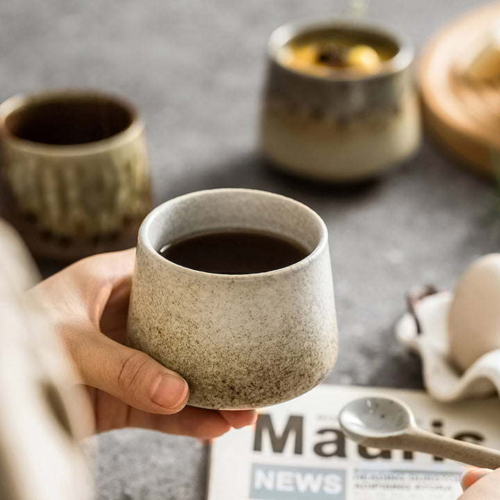 Buddha Stonesレトロ窯変セラミックコーヒーマグ ティーエスプレッソコーヒーカップ 200ml