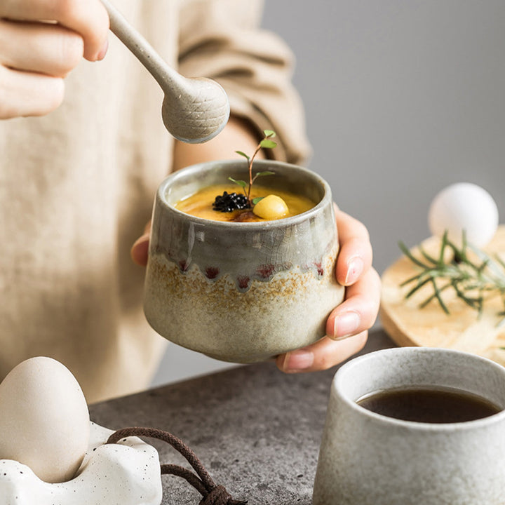 Buddha Stonesレトロ窯変セラミックコーヒーマグ ティーエスプレッソコーヒーカップ 200ml
