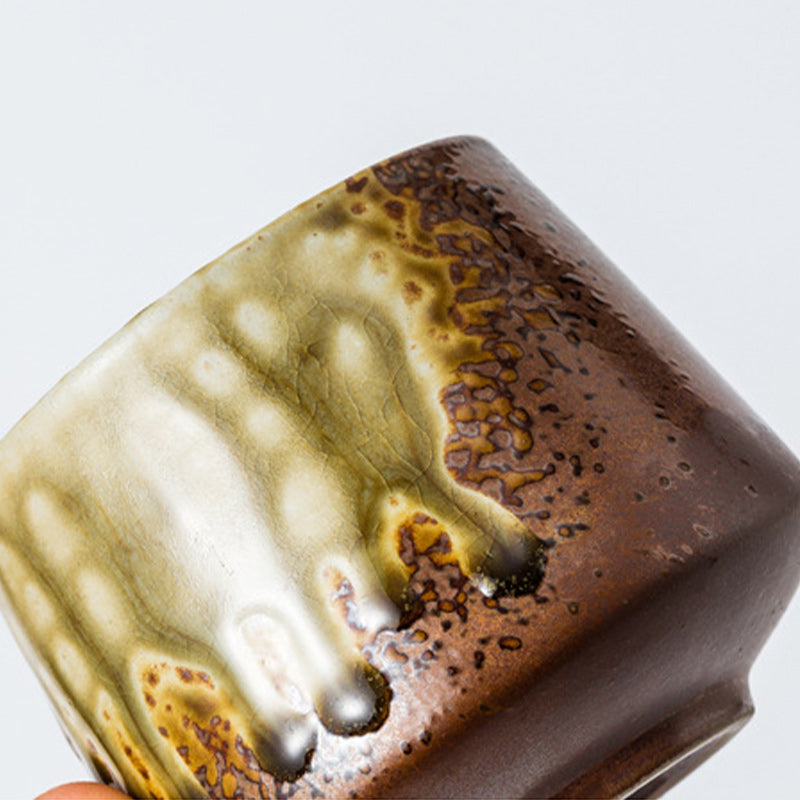 Buddha Stonesレトロ窯変セラミックコーヒーマグ ティーエスプレッソコーヒーカップ 200ml