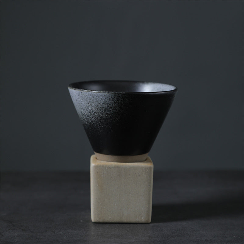 Buddha Stonesヴィンテージ グラデーション セラミック コーヒーマグ ティーラテ エスプレッソ コーヒーカップ ベース付き 200ml