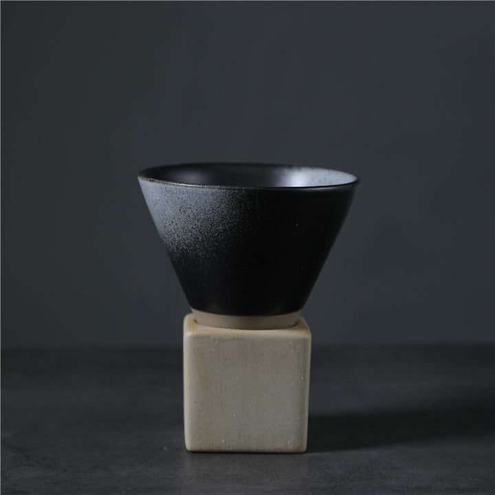 Buddha Stonesヴィンテージ グラデーション セラミック コーヒーマグ ティーラテ エスプレッソ コーヒーカップ ベース付き 200ml