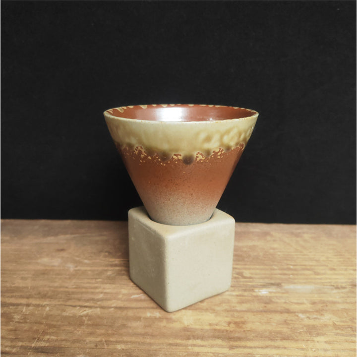 Buddha Stonesヴィンテージ グラデーション セラミック コーヒーマグ ティーラテ エスプレッソ コーヒーカップ ベース付き 200ml