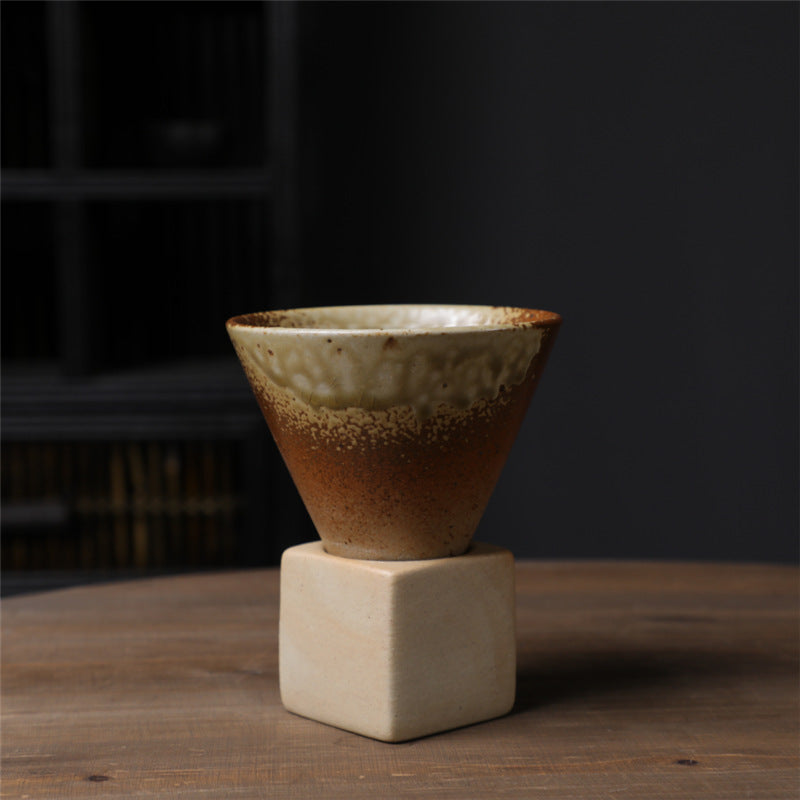 Buddha Stonesヴィンテージ グラデーション セラミック コーヒーマグ ティーラテ エスプレッソ コーヒーカップ ベース付き 200ml