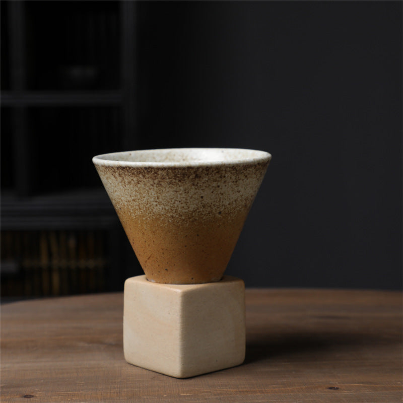 Buddha Stonesヴィンテージ グラデーション セラミック コーヒーマグ ティーラテ エスプレッソ コーヒーカップ ベース付き 200ml