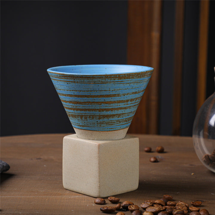 Buddha Stonesヴィンテージ グラデーション セラミック コーヒーマグ ティーラテ エスプレッソ コーヒーカップ ベース付き 200ml