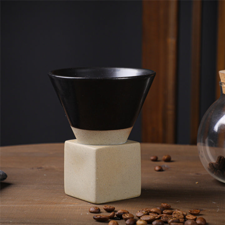 Buddha Stonesヴィンテージ グラデーション セラミック コーヒーマグ ティーラテ エスプレッソ コーヒーカップ ベース付き 200ml