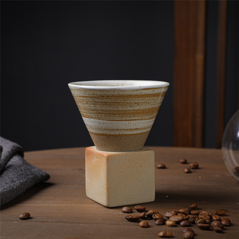 Buddha Stonesヴィンテージ グラデーション セラミック コーヒーマグ ティーラテ エスプレッソ コーヒーカップ ベース付き 200ml