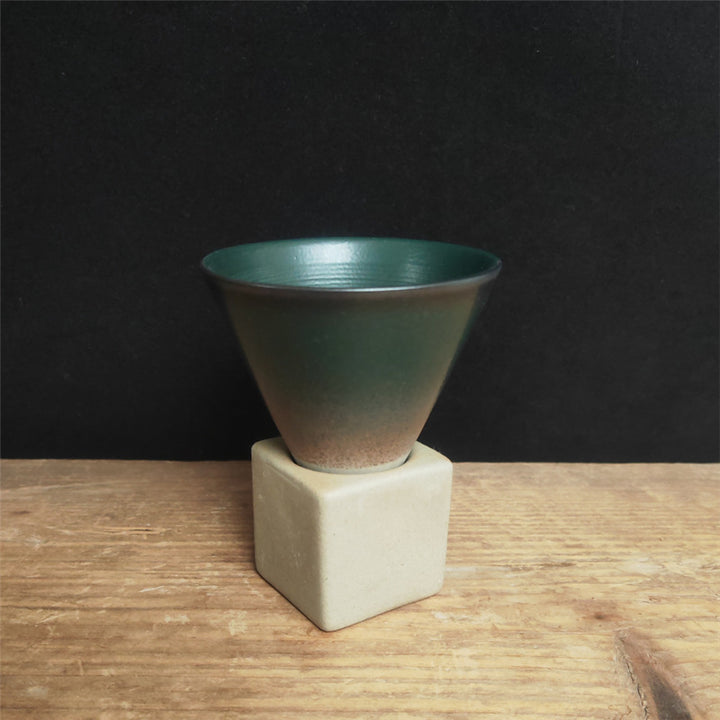 Buddha Stonesヴィンテージ グラデーション セラミック コーヒーマグ ティーラテ エスプレッソ コーヒーカップ ベース付き 200ml