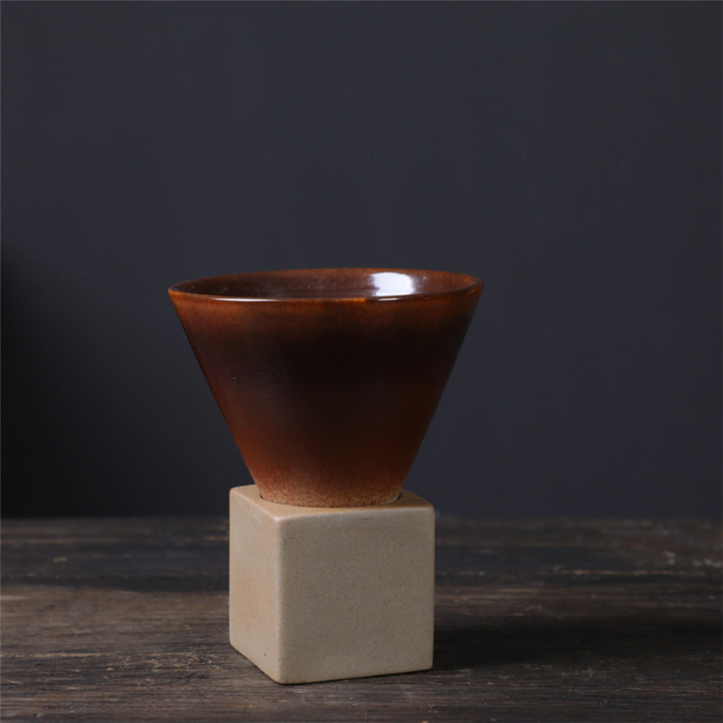 Buddha Stonesヴィンテージ グラデーション セラミック コーヒーマグ ティーラテ エスプレッソ コーヒーカップ ベース付き 200ml