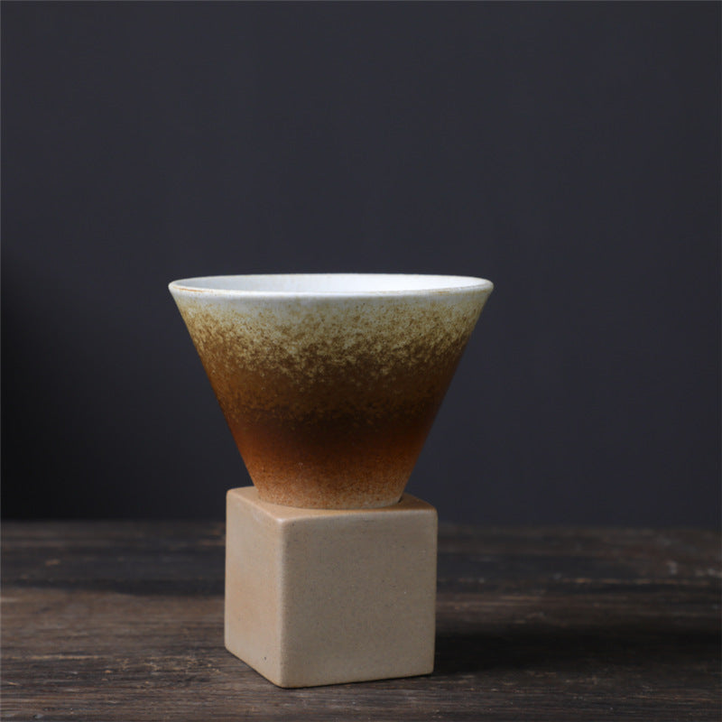 Buddha Stonesヴィンテージ グラデーション セラミック コーヒーマグ ティーラテ エスプレッソ コーヒーカップ ベース付き 200ml