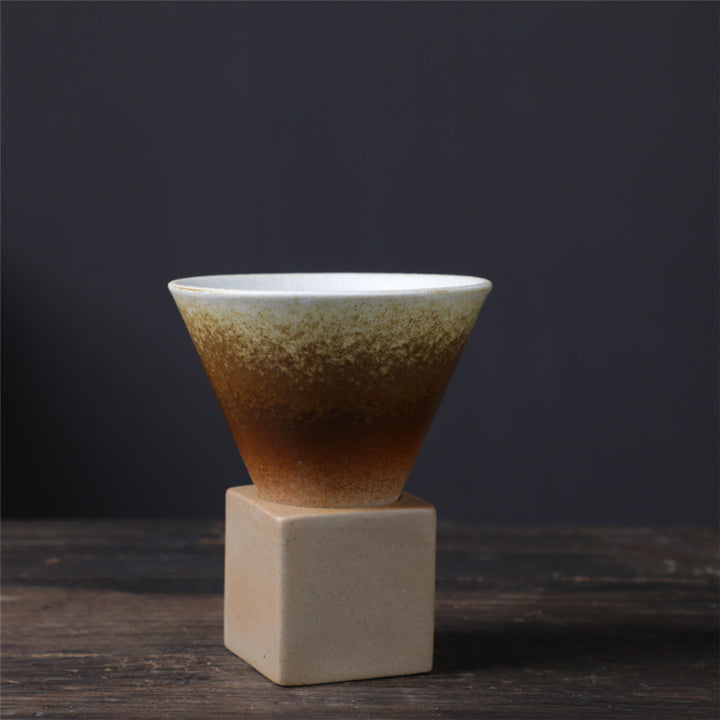 Buddha Stonesヴィンテージ グラデーション セラミック コーヒーマグ ティーラテ エスプレッソ コーヒーカップ ベース付き 200ml