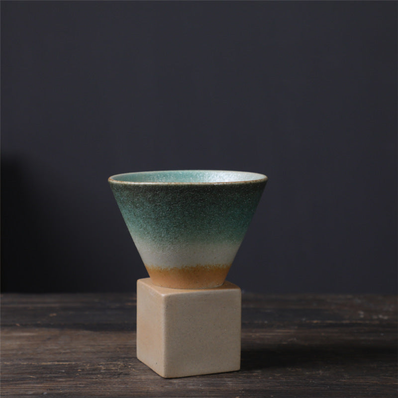 Buddha Stonesヴィンテージ グラデーション セラミック コーヒーマグ ティーラテ エスプレッソ コーヒーカップ ベース付き 200ml