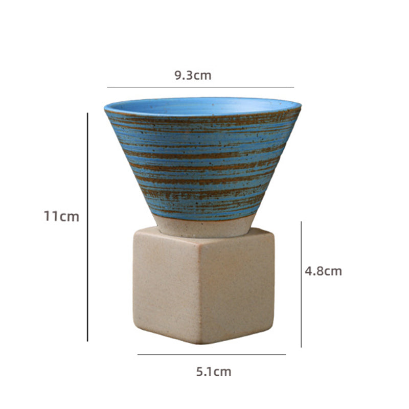 Buddha Stonesヴィンテージ グラデーション セラミック コーヒーマグ ティーラテ エスプレッソ コーヒーカップ ベース付き 200ml