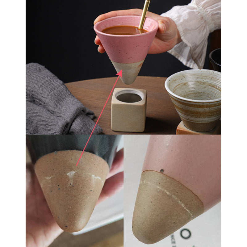 Buddha Stonesヴィンテージ グラデーション セラミック コーヒーマグ ティーラテ エスプレッソ コーヒーカップ ベース付き 200ml