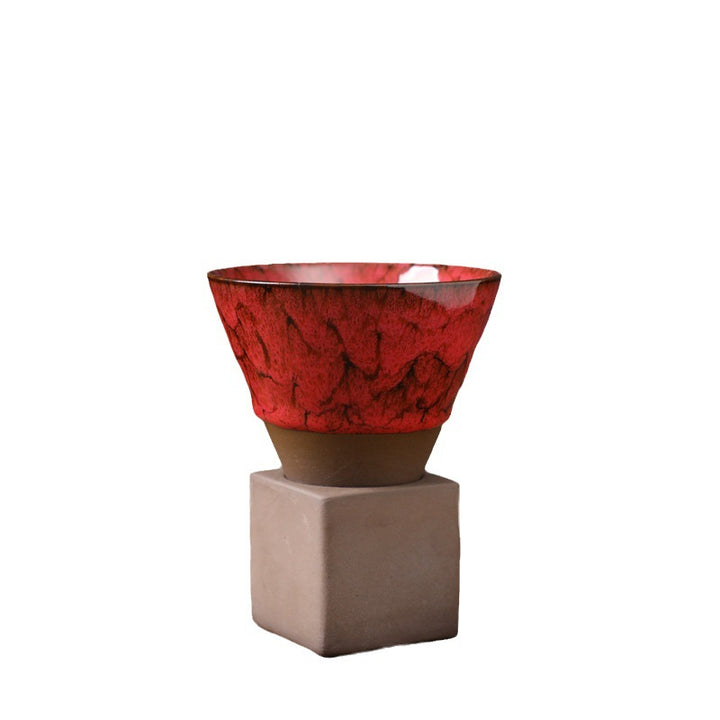 Buddha Stonesレトロ窯変セラミックコーヒーマグ ティーラテ エスプレッソコーヒーカップ ベース付き 200ml