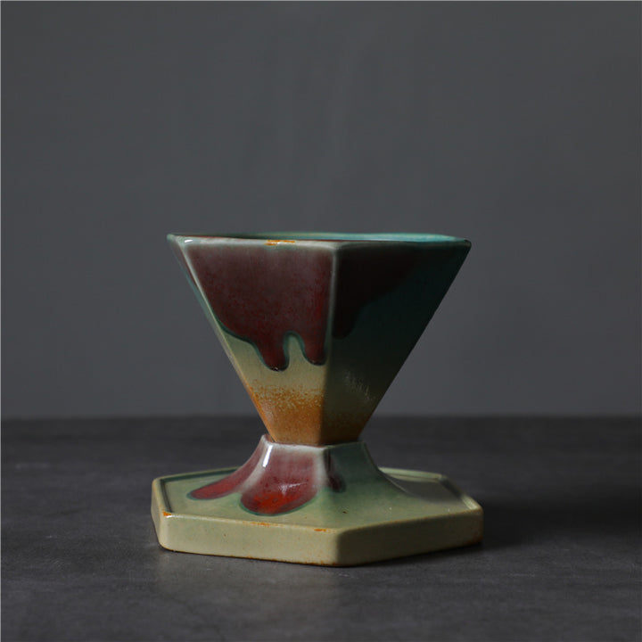 Buddha Stones六角形デザインセラミックティーコーヒーマグコーヒーカップ（ベース付き）170ml