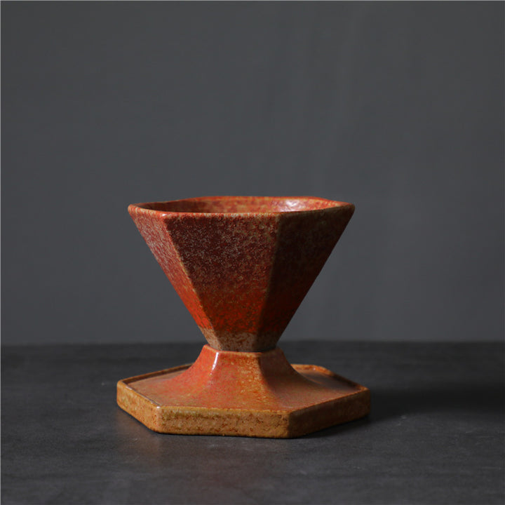 Buddha Stones六角形デザインセラミックティーコーヒーマグコーヒーカップ（ベース付き）170ml