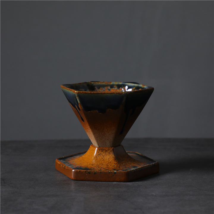 Buddha Stones六角形デザインセラミックティーコーヒーマグコーヒーカップ（ベース付き）170ml