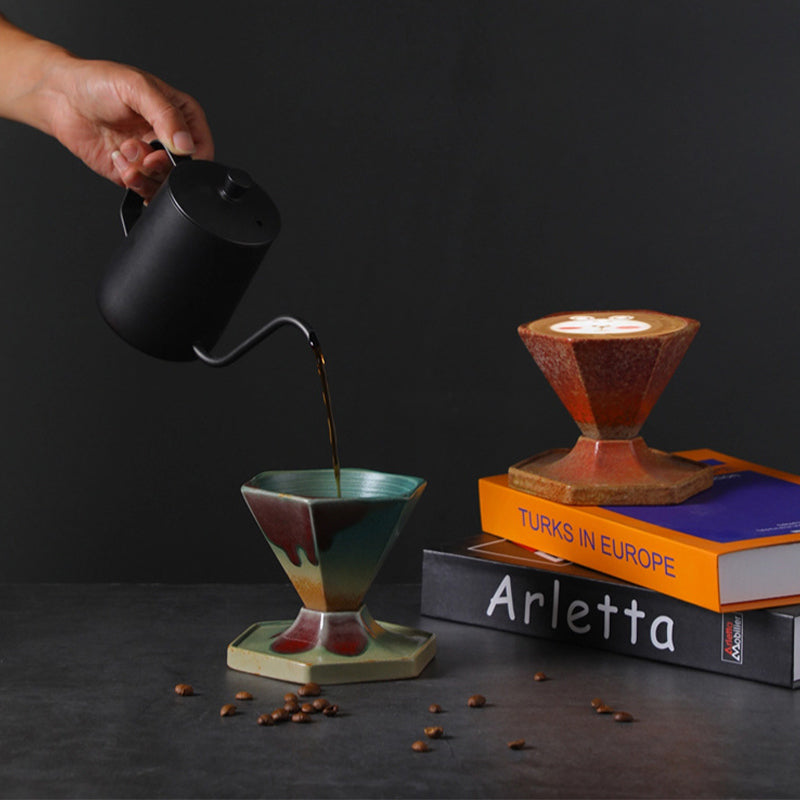 Buddha Stones六角形デザインセラミックティーコーヒーマグコーヒーカップ（ベース付き）170ml