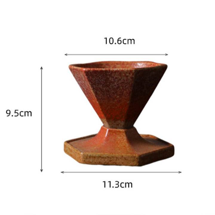 Buddha Stones六角形デザインセラミックティーコーヒーマグコーヒーカップ（ベース付き）170ml