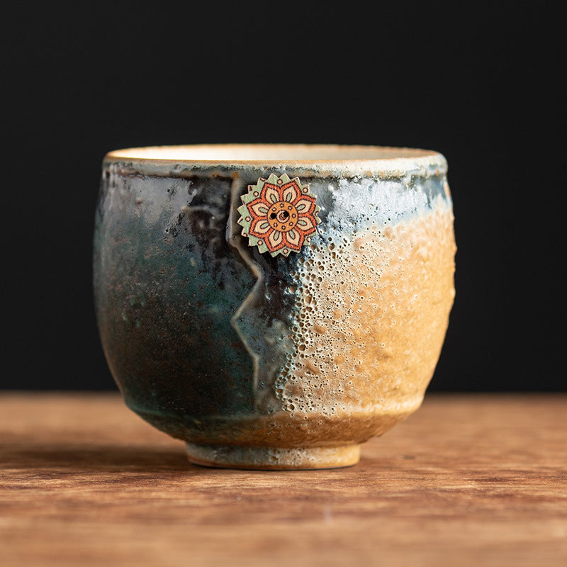 Buddha Stonesひまわり窯変陶器コーヒーマグ ティーラテ エスプレッソコーヒーカップ 250ml