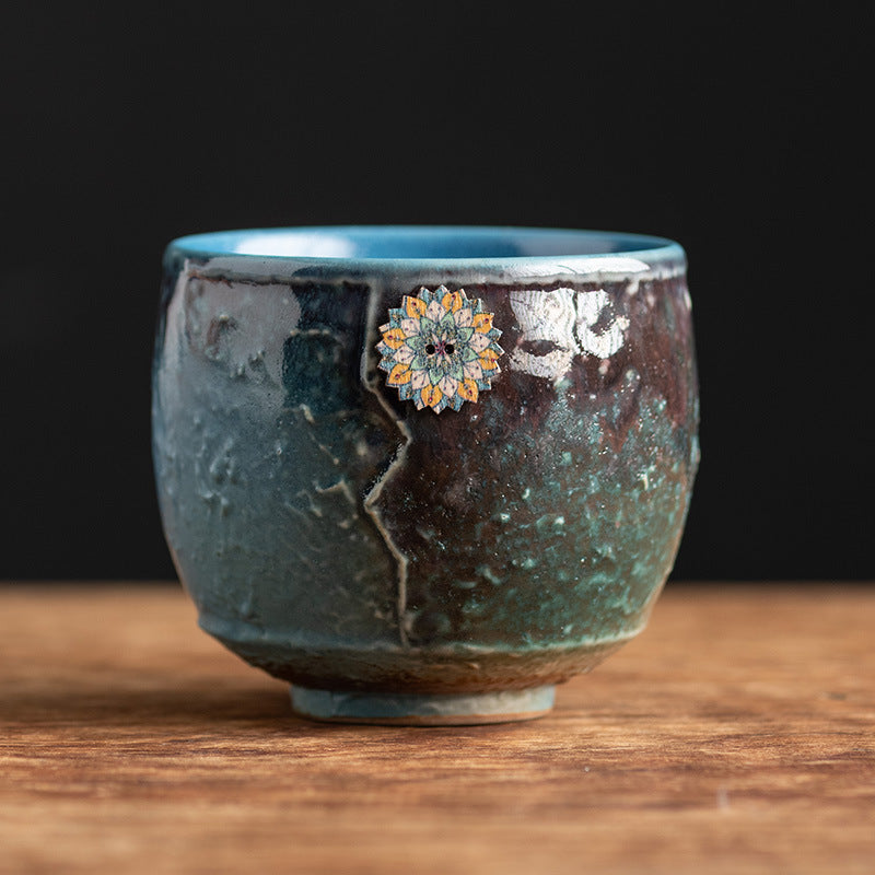 Buddha Stonesひまわり窯変陶器コーヒーマグ ティーラテ エスプレッソコーヒーカップ 250ml