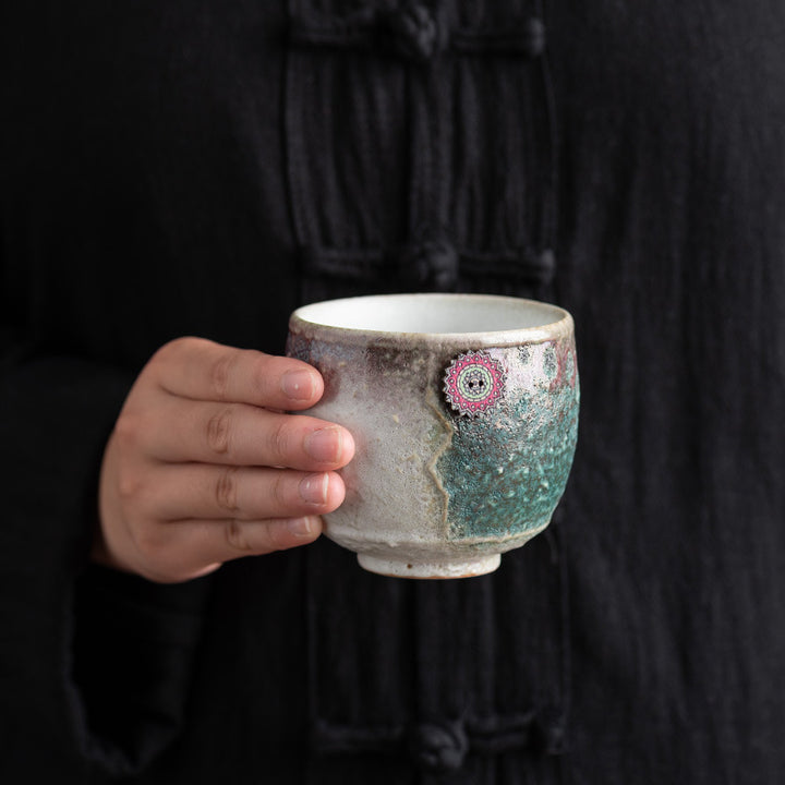 Buddha Stonesひまわり窯変陶器コーヒーマグ ティーラテ エスプレッソコーヒーカップ 250ml