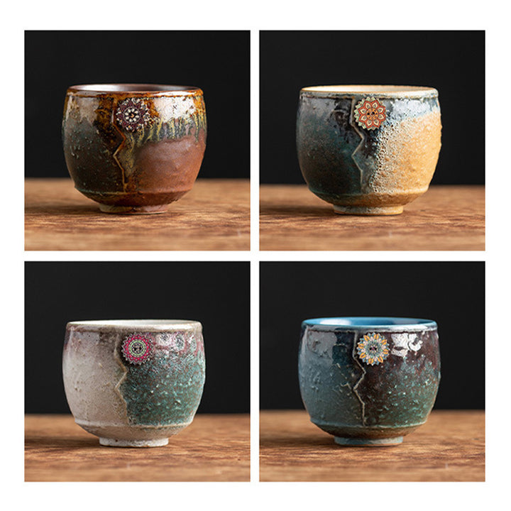 Buddha Stonesひまわり窯変陶器コーヒーマグ ティーラテ エスプレッソコーヒーカップ 250ml