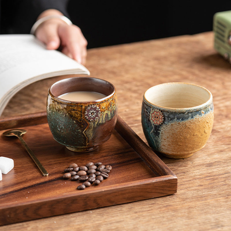 Buddha Stonesひまわり窯変陶器コーヒーマグ ティーラテ エスプレッソコーヒーカップ 250ml