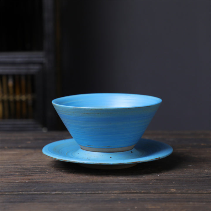 Buddha Stones Planet Design セラミックコーヒーマグ 粗削りな陶器製ティーコーヒーカップ ソーサー付き